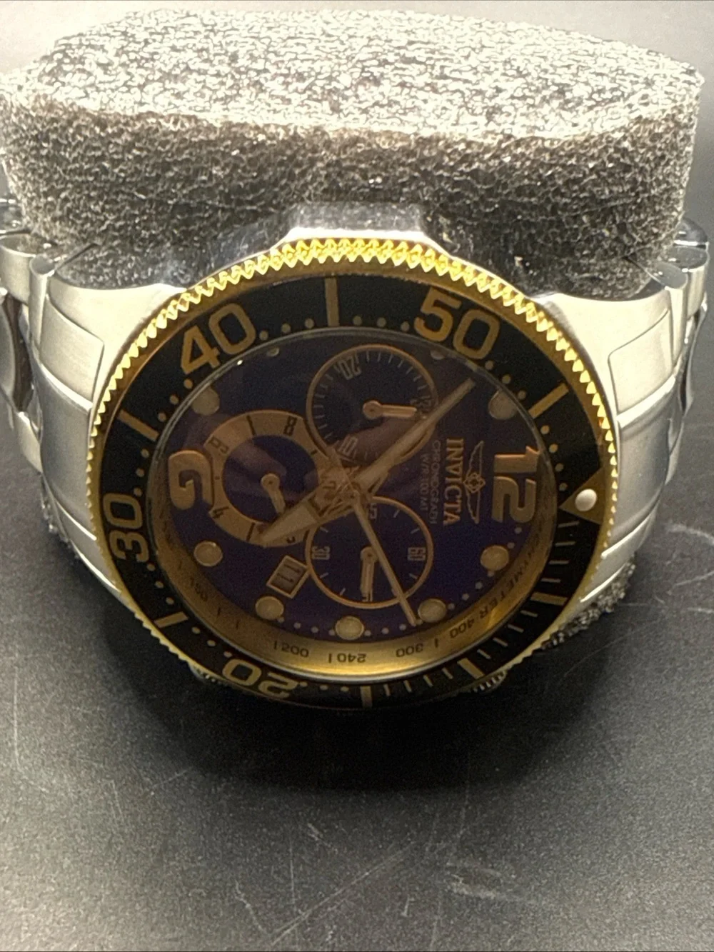 Invicta Lupah 14201 chronograph watch  Blue Dial New Battery